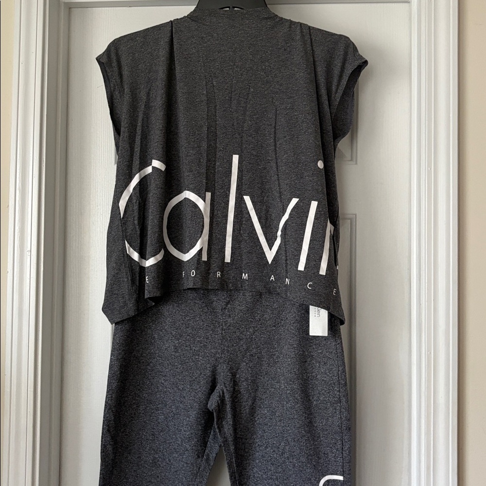 Calvin Klein Gray Leggings with Logo